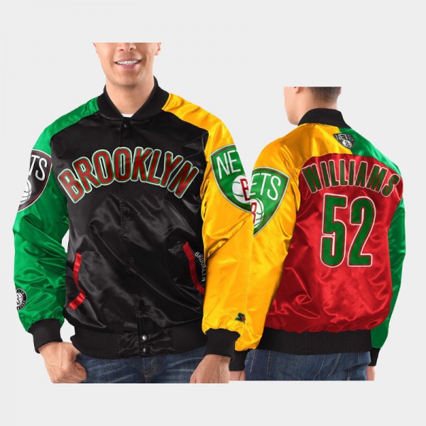 Buck Williams Brooklyn Nets #52 Men's Starter x Ty Mopkins BHM Jacket - Black