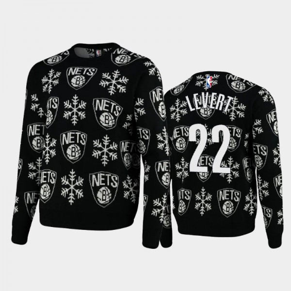 Caris LeVert Brooklyn Nets #22 Men's 2020 Christmas Snowflake Sweater - Black