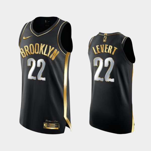 Caris LeVert Brooklyn Nets #22 Men's Golden Authentic Men Golden Edition 2X Champs Authentic Jersey - Black