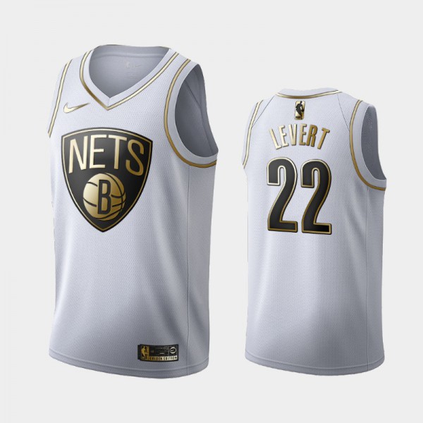 Caris LeVert Brooklyn Nets #22 Men's Golden Edition Jersey - White