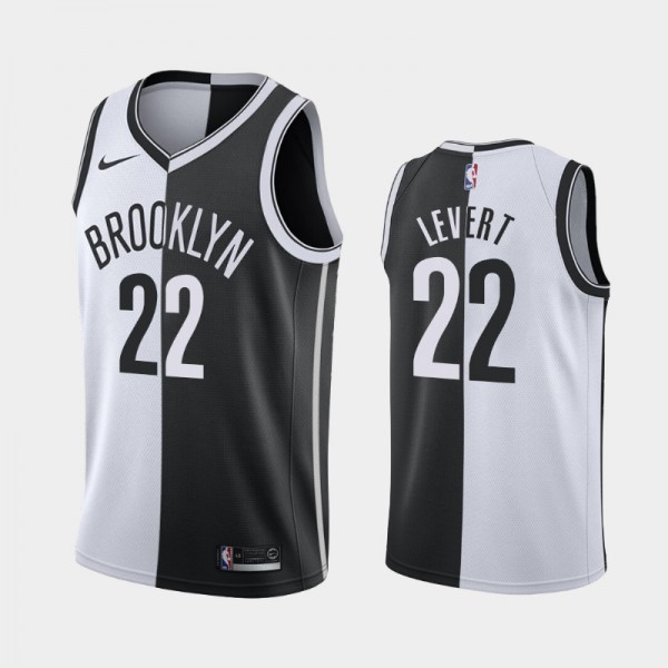 Caris LeVert Brooklyn Nets #22 Men's Split Two-Tone Jersey - White Black