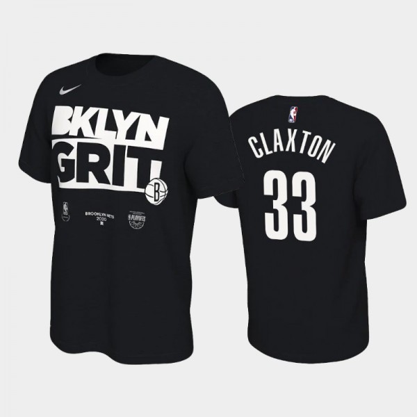 Nicolas Claxton Brooklyn Nets #33 Men's 2020 NBA Playoffs Bound Mantra T-Shirt - Black