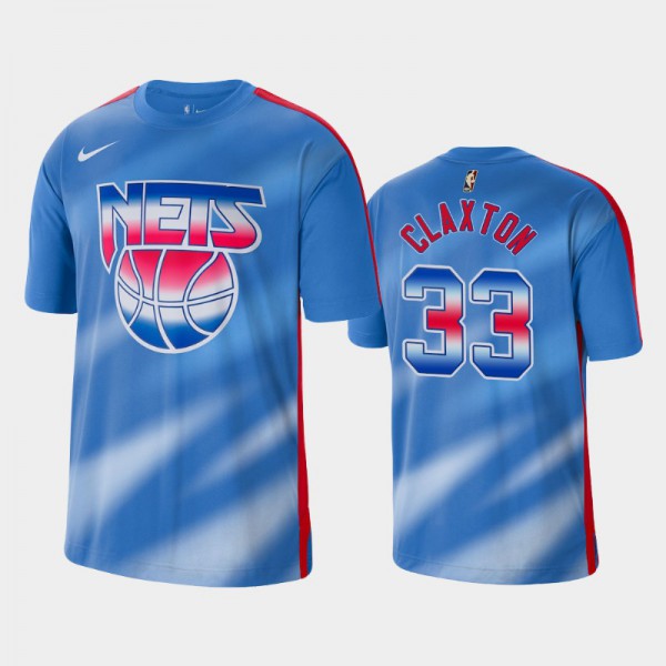 Nicolas Claxton Brooklyn Nets #33 Men's Hardwood Classics Performance Shooting T-Shirt - Blue