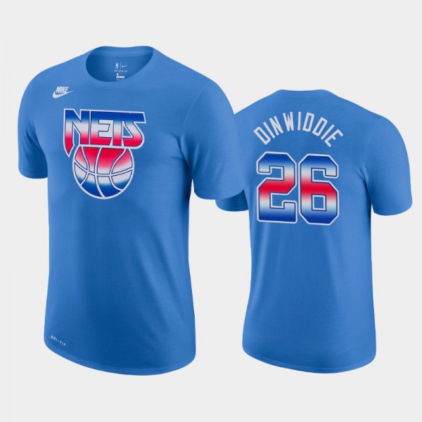 Spencer Dinwiddie Brooklyn Nets #26 Men's Hardwood Classics Performance T-Shirt - Blue