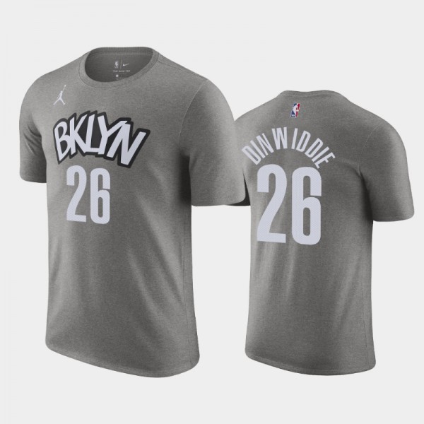 Spencer Dinwiddie Brooklyn Nets #26 Men's Statement 2020-21 T-Shirt - Gray